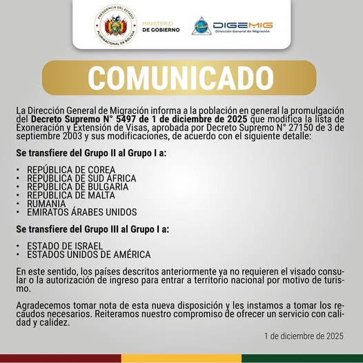 COMUNICADO DIRECCIÓN GENERAL DE MIGRACIÓN