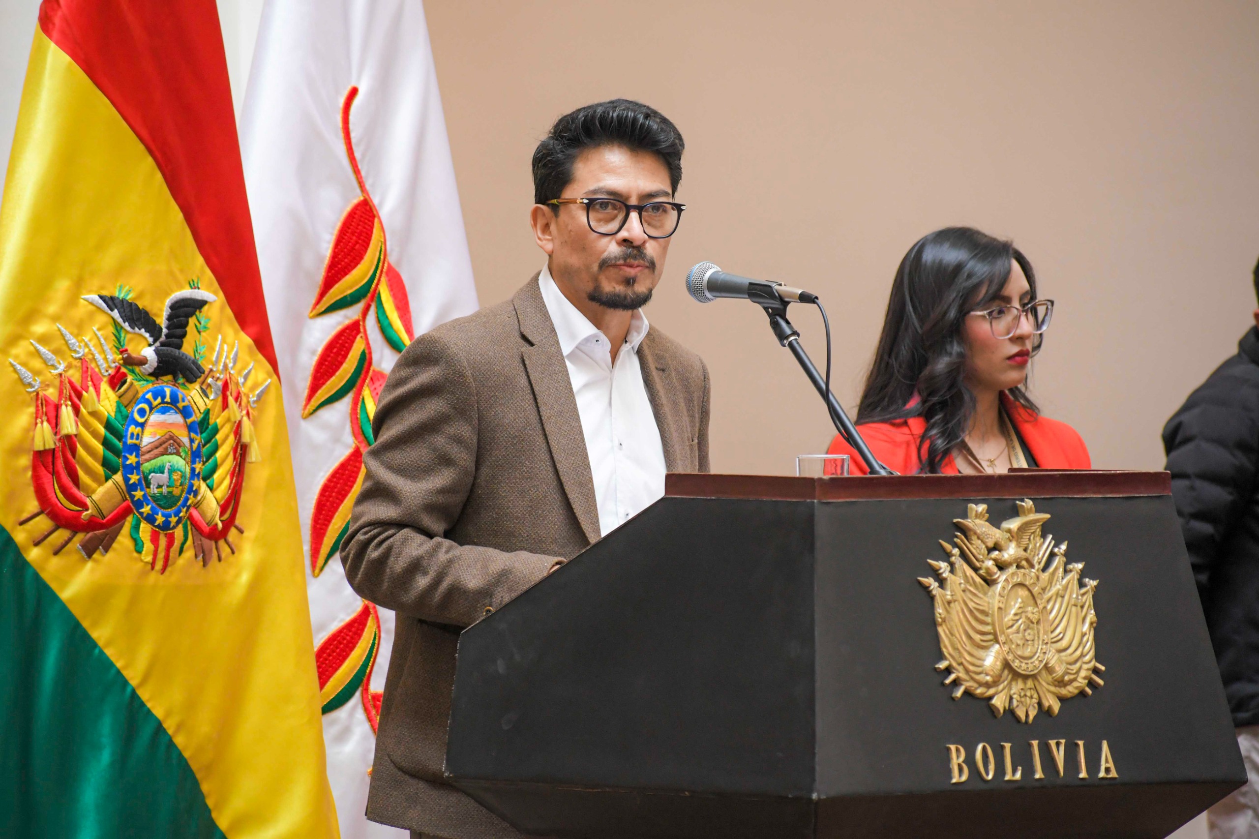 El ministro de la Presidencia, Fernando Aramayo en la Primera Sesión Ordinaria gestión 2026 del Consejo de Desarrollo de los Ayllus en paz.
