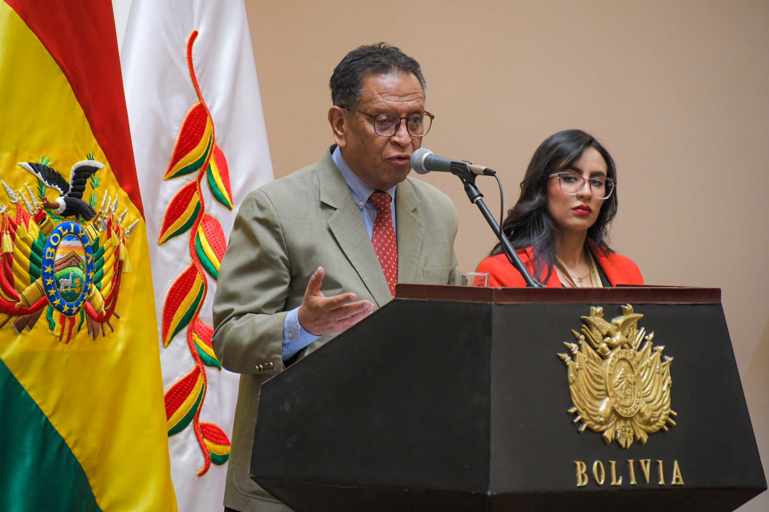 El ministro de Gobierno, Maco Antonio Oviedo en la Primera Sesión Ordinaria gestión 2026 del Consejo de Desarrollo de los Ayllus en paz.
